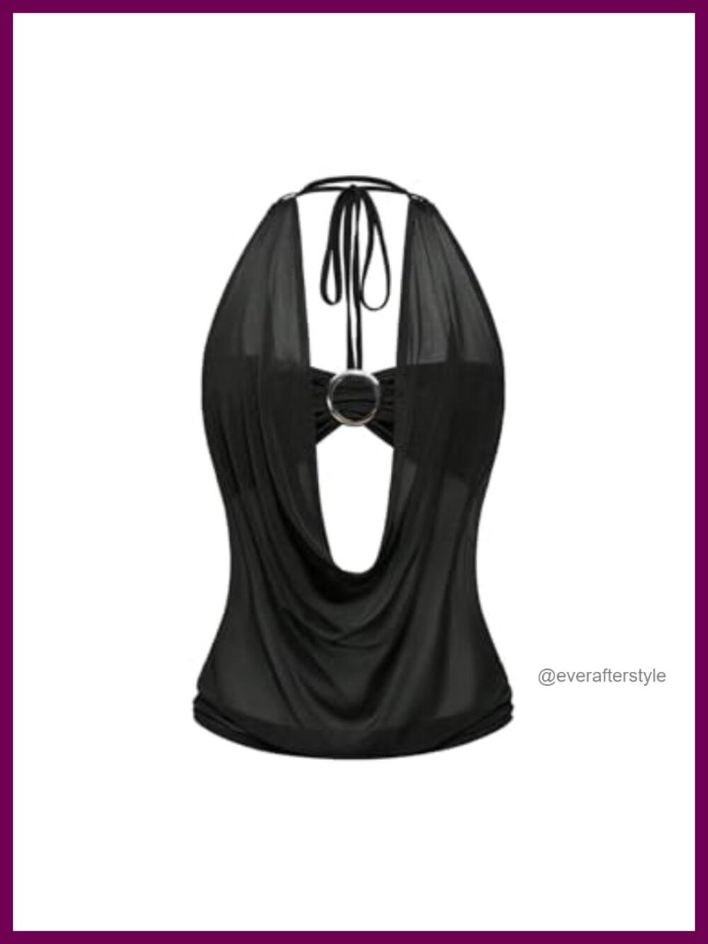 SweatyRocks Sheer Mesh Halter Top Draped Y2K Rave Club Party Top
